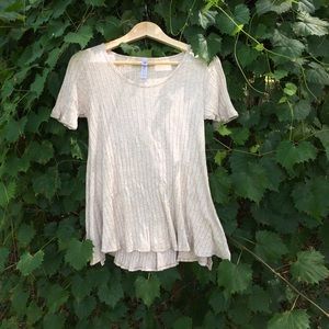 LuLaRoe Ribbed Perfect Tee in Heather Tan Size XS